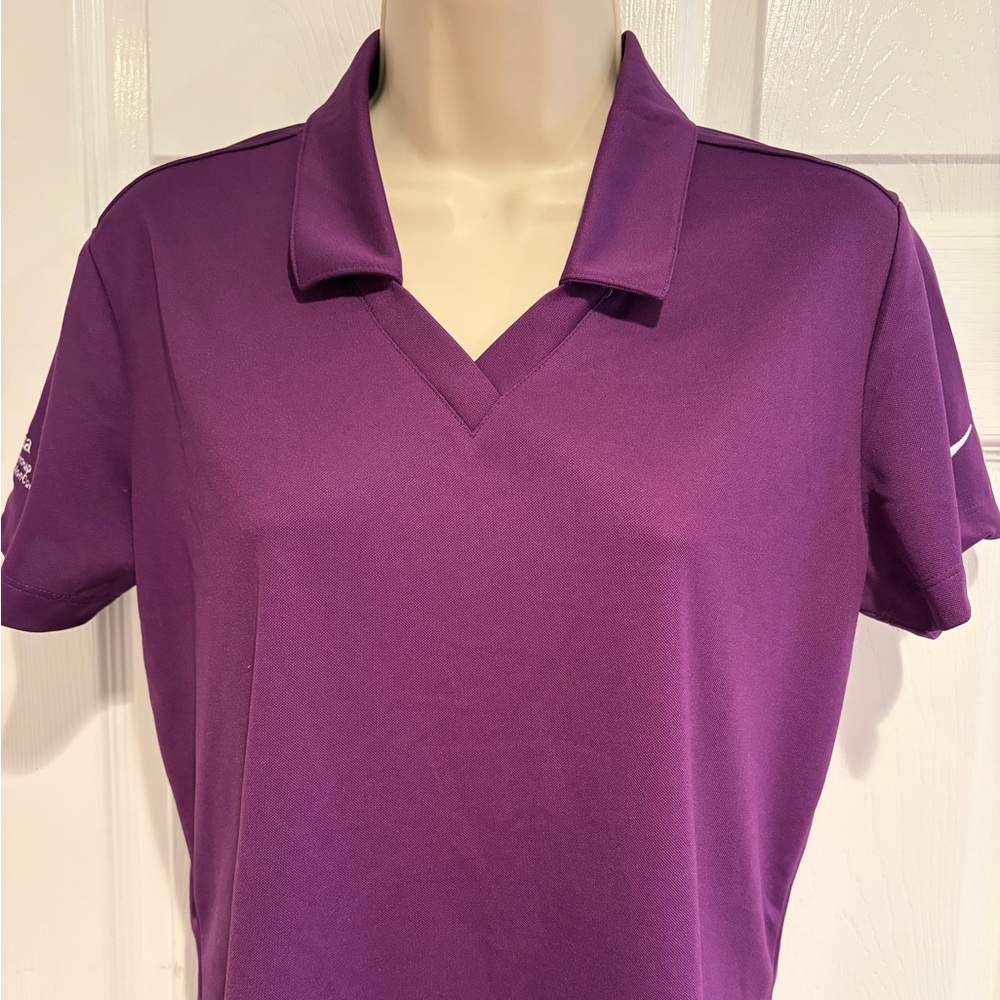 Nike Golf Dri-FIT Purple Polo Shirt Womens Medium NWT Altria Logo Top